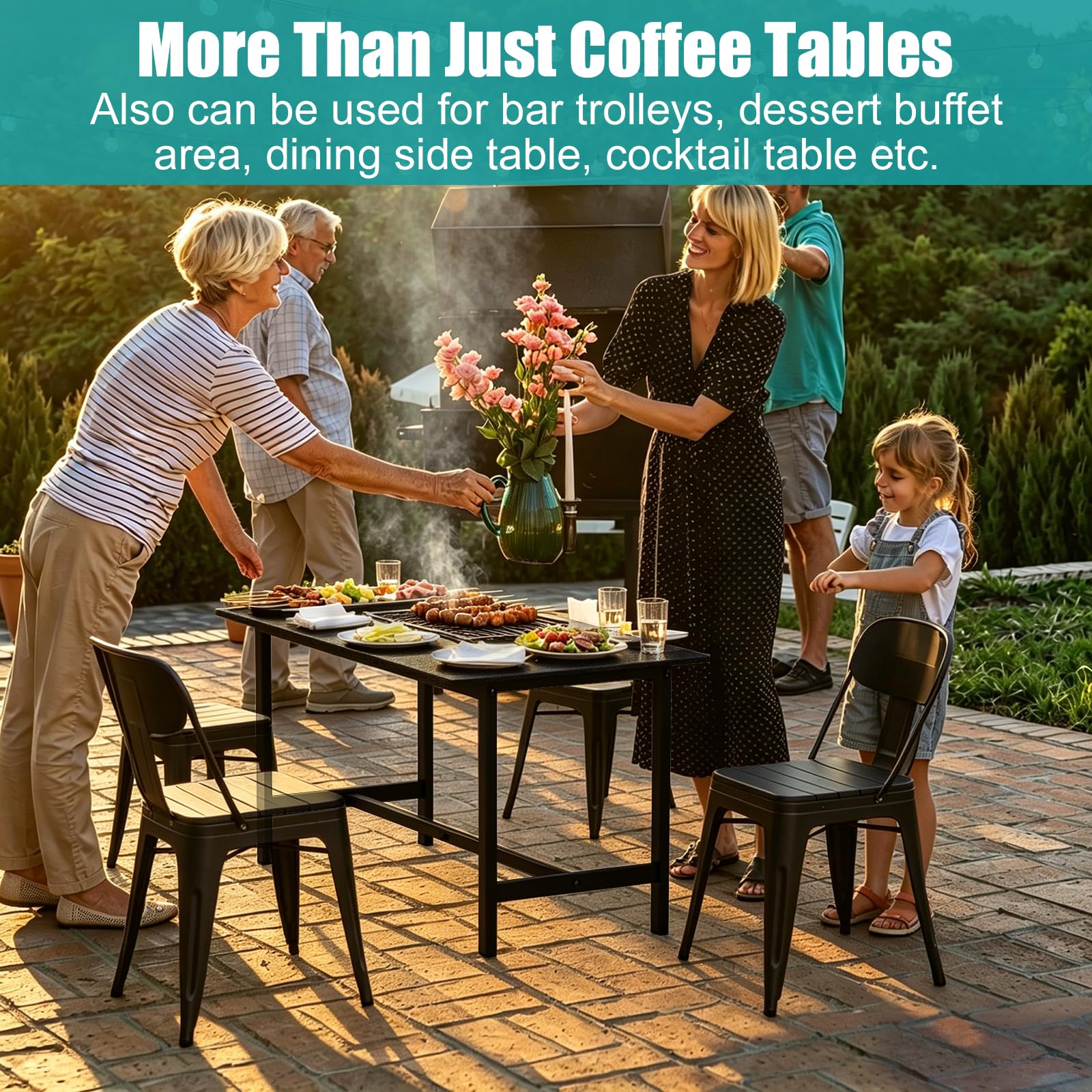 KANEODOT table staged with drinks and books showing stable surface for gatherings