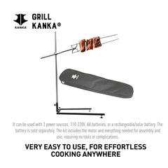 KANKA close-up of stainless steel spit and forks highlighting durability benefit