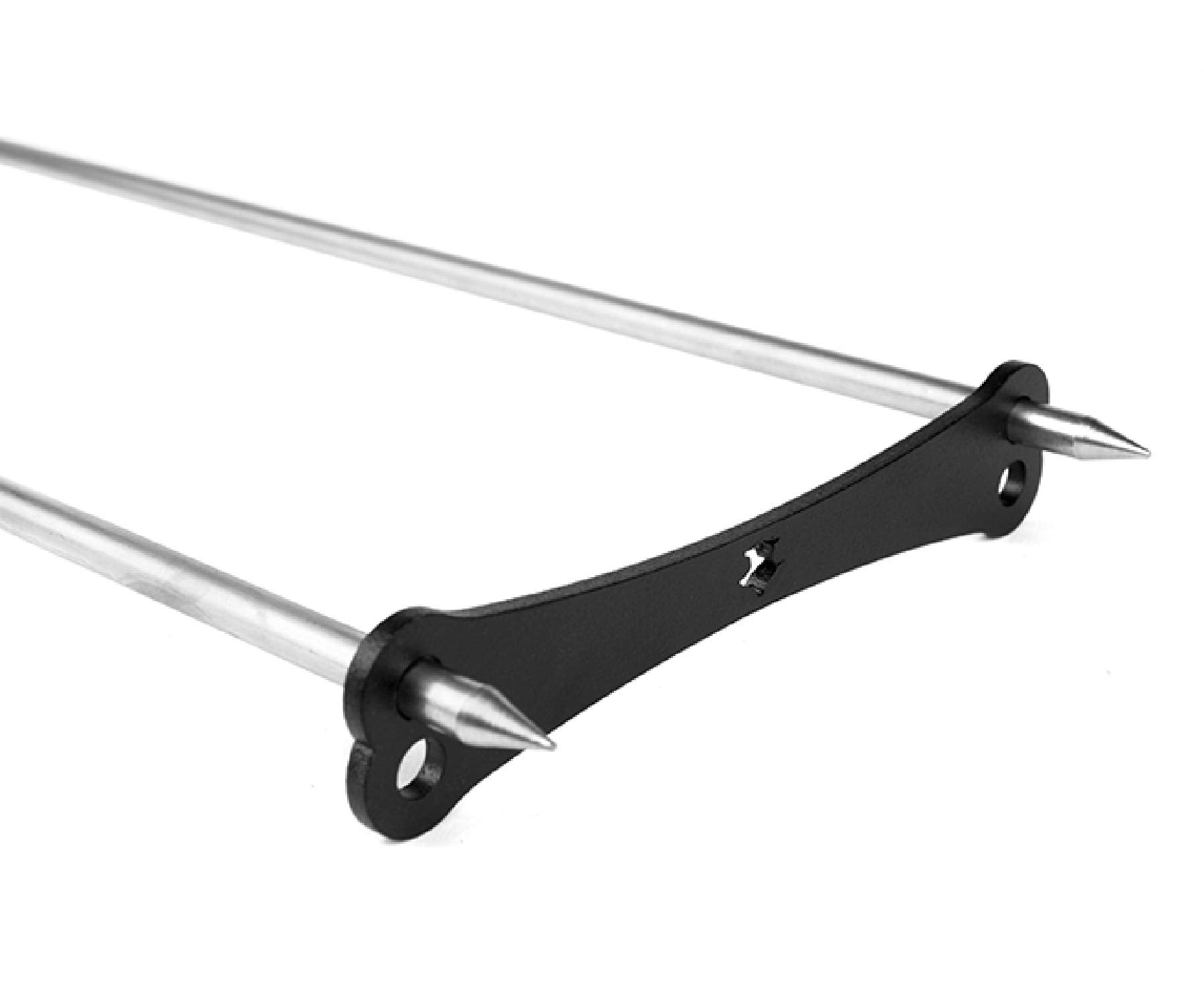 KANKA skewers mounted on a rotisserie motor over a grill for hands-off cooking