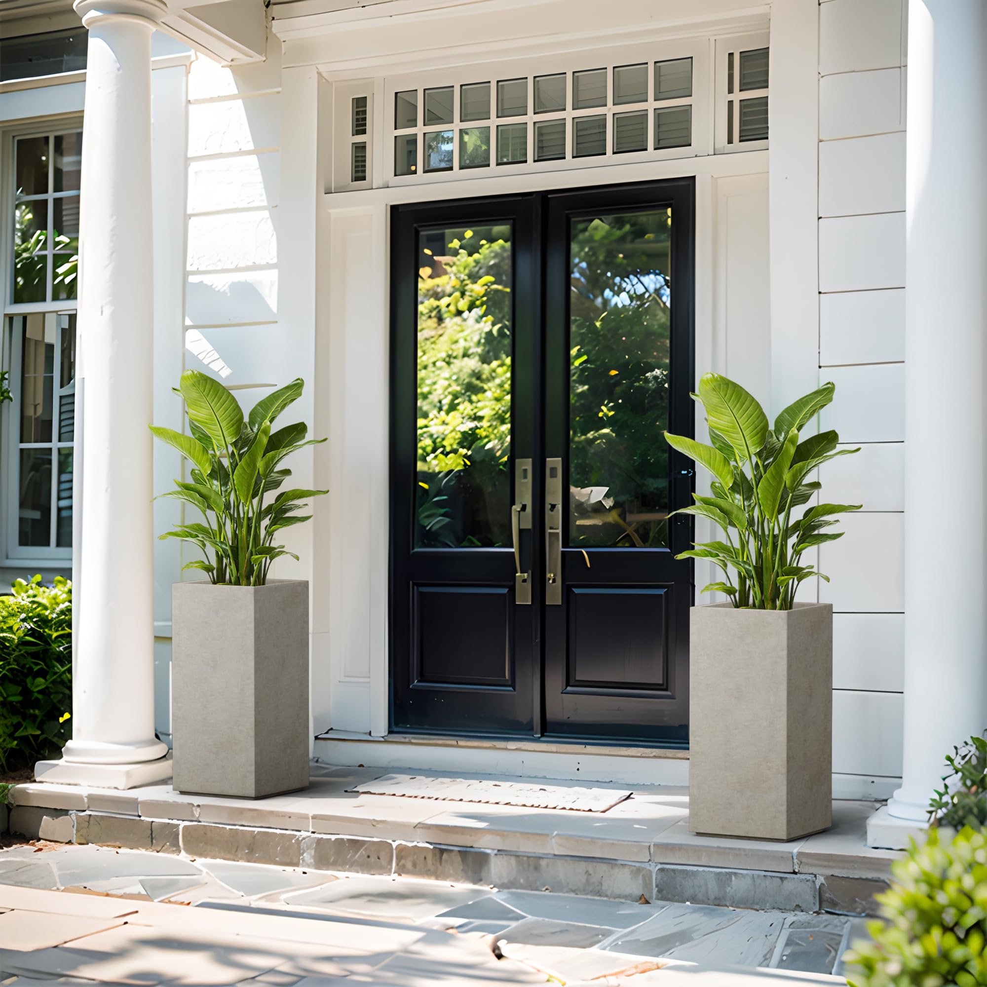 Kante planter side profile showing straight lines and clean angles that complement modern decor