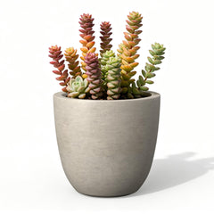 Kante front view showing round planter and modern grey finish, enhances contemporary décor