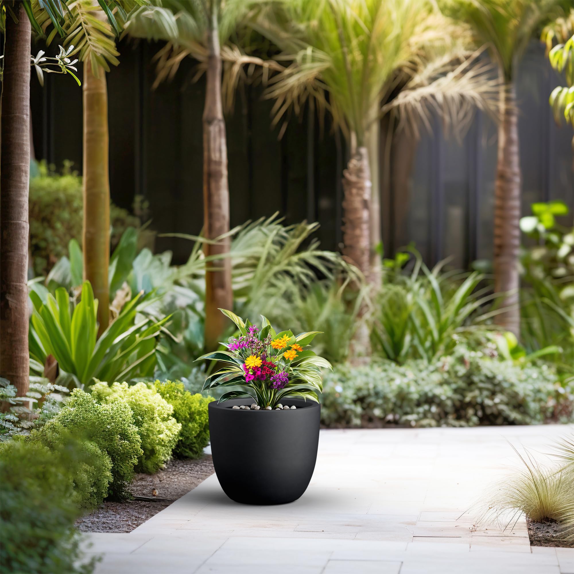 Kante drainage hole with rubber plug illustrating easy indoor or outdoor adaptability