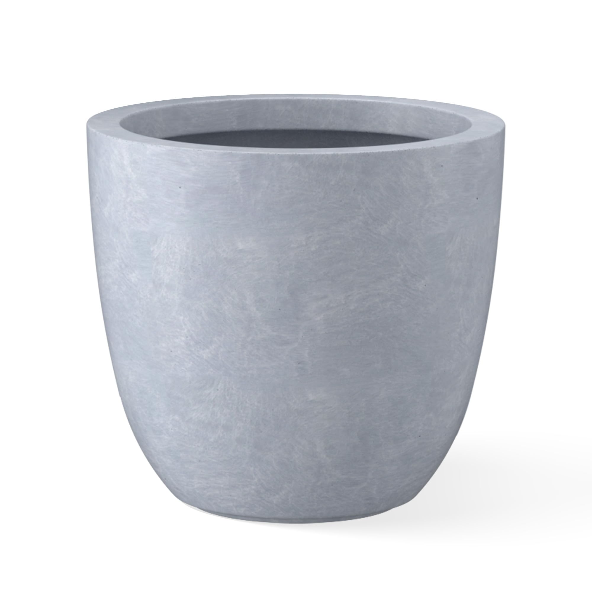 Kante front view of blue-gray bowl shows modern curves and durable look