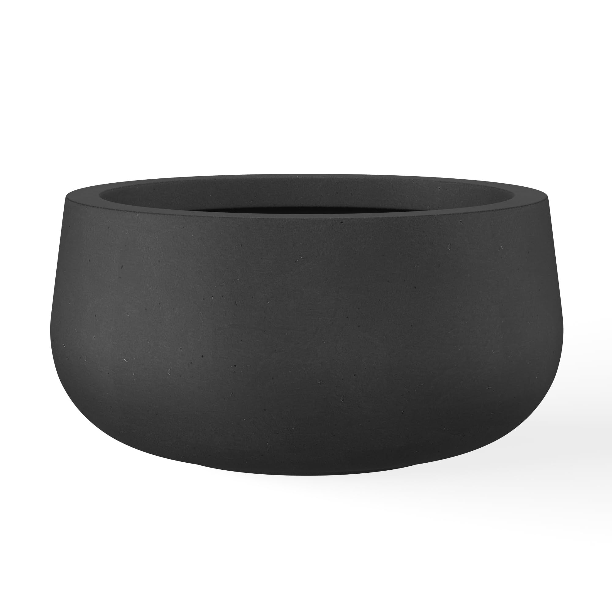 Kante front view showing sleek black planter and modern shape, enhances decor