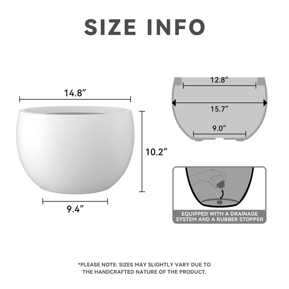 Kante top view displaying drainage hole and removable rubber plug for control