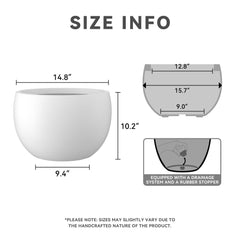 Kante top view displaying drainage hole and removable rubber plug for control