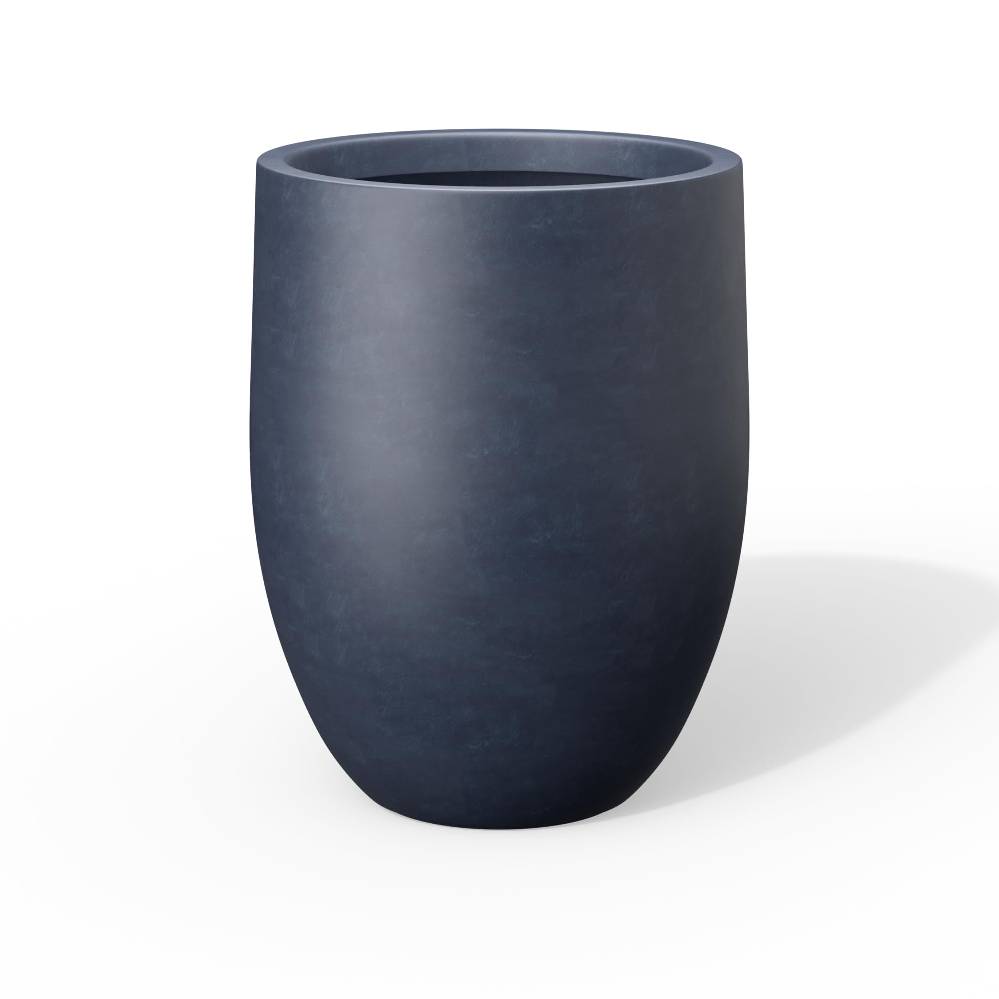 Kante charcoal planter front view showing modern silhouette and curb appeal