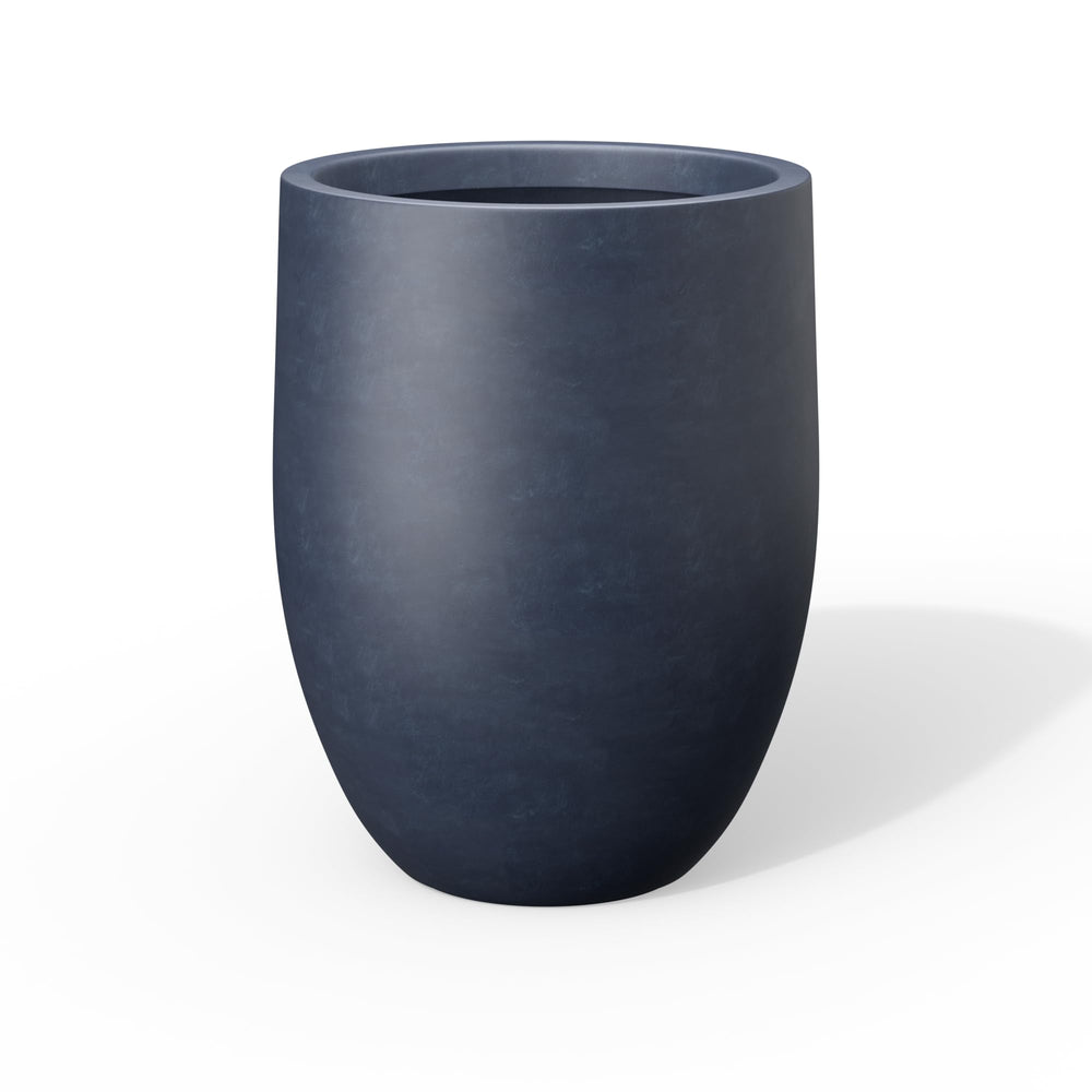 Kante charcoal planter front view showing modern silhouette and curb appeal