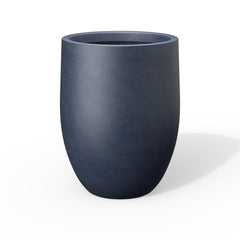Kante charcoal planter front view showing modern silhouette and curb appeal