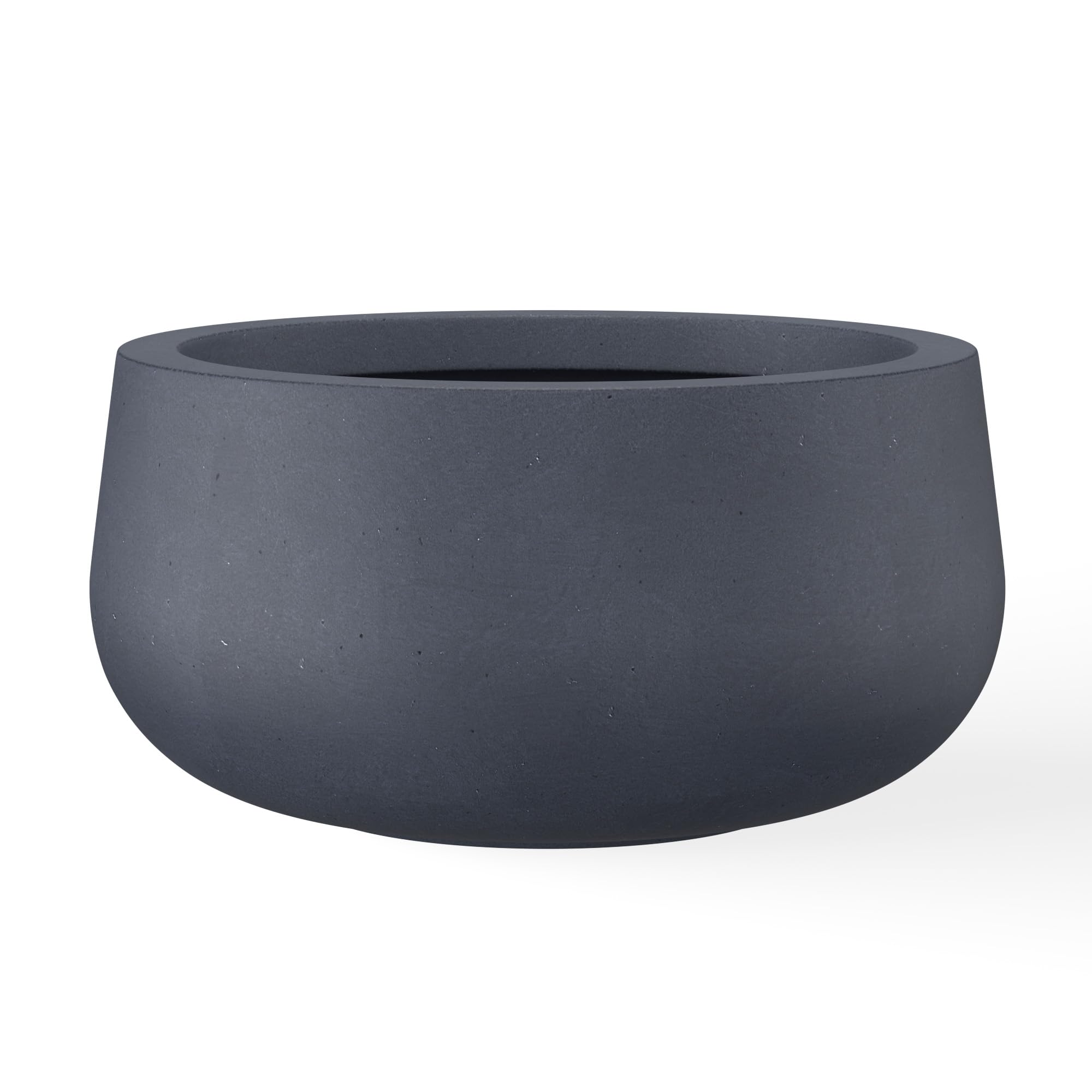 Kante charcoal planter front view showcasing modern styling and curb appeal