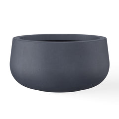 Kante charcoal planter front view showcasing modern styling and curb appeal