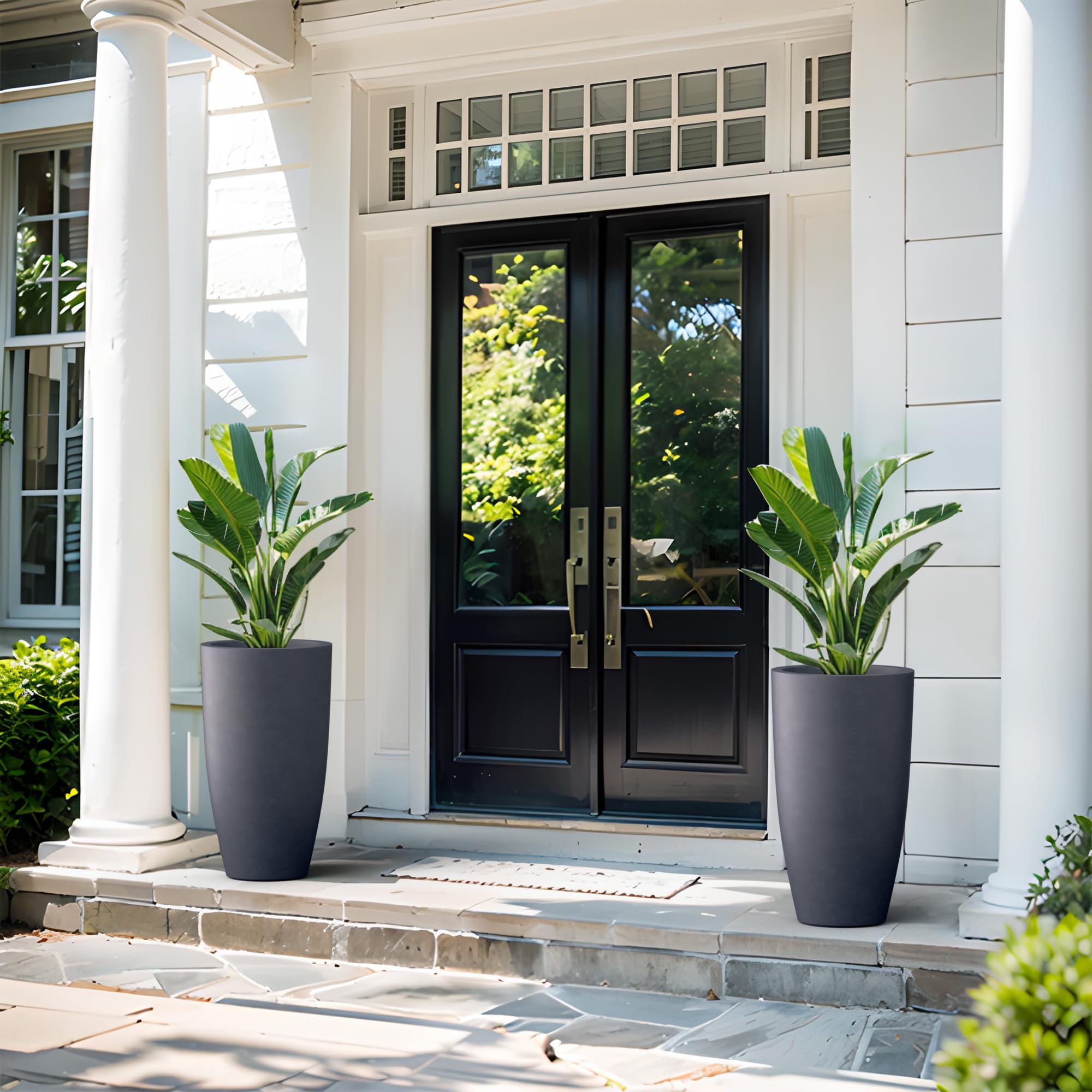 Kante planter on patio demonstrating weather resistance and outdoor use