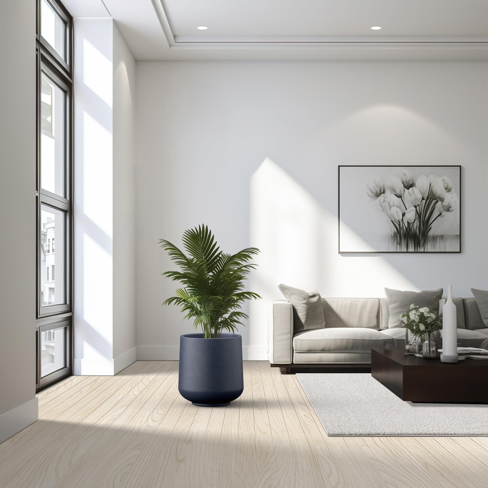 Kante planter styled on a porch delivering durable weather-ready styling