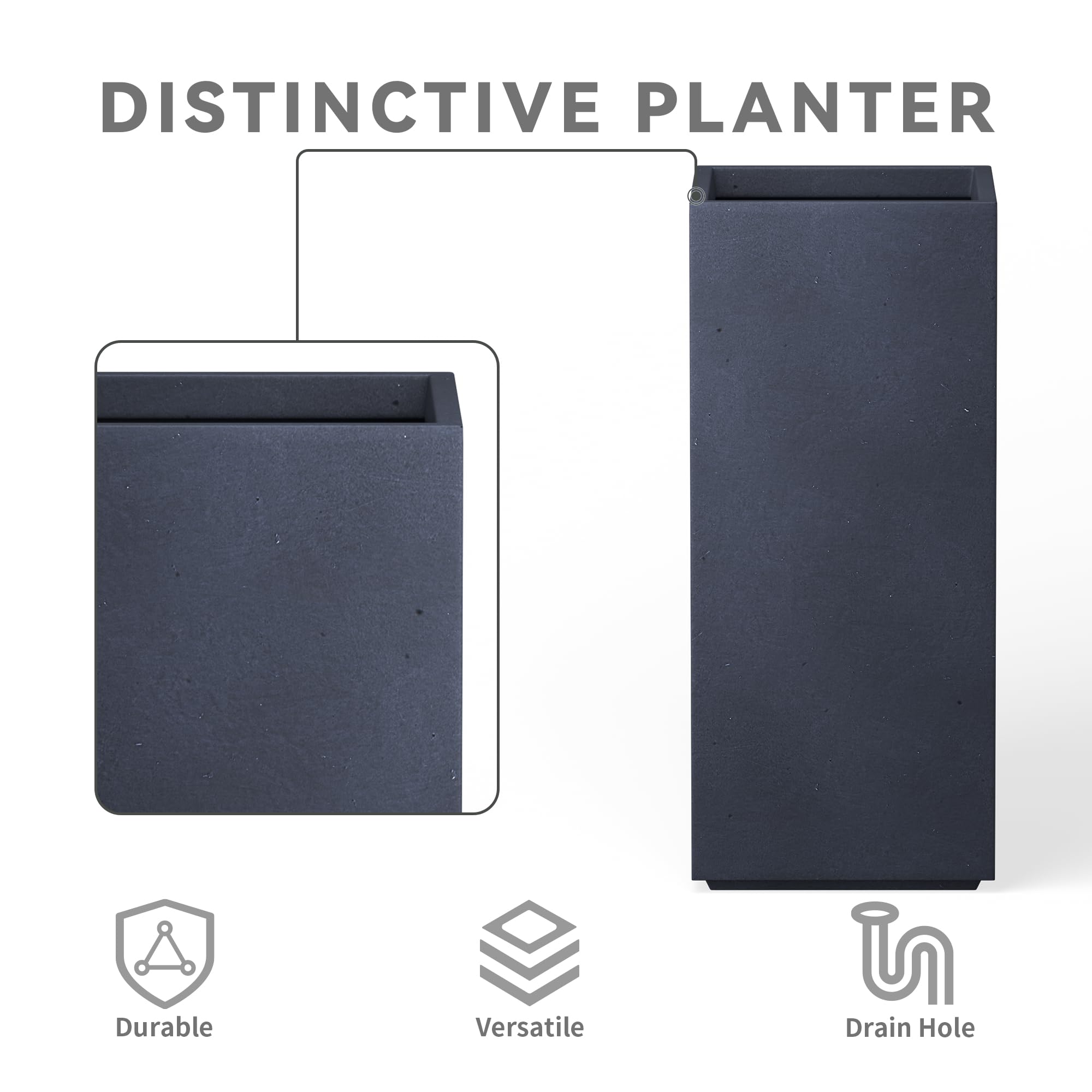 Kante planter side angle highlighting straight lines and smooth surface