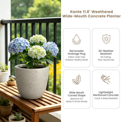 Kante drainage hole with rubber plug visible for controlled watering indoors or outdoors