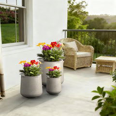 Kante drainage hole with rubber plug demonstrating indoor-outdoor flexibility