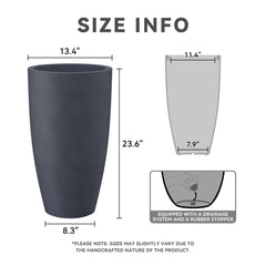 Kante drainage hole with rubber plug showing flexible indoor-outdoor use