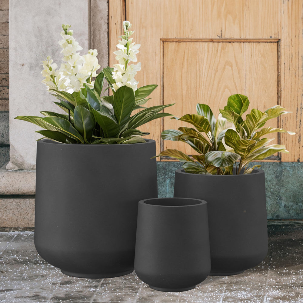 Kante planter filled with greenery on patio demonstrating stylish outdoor use
