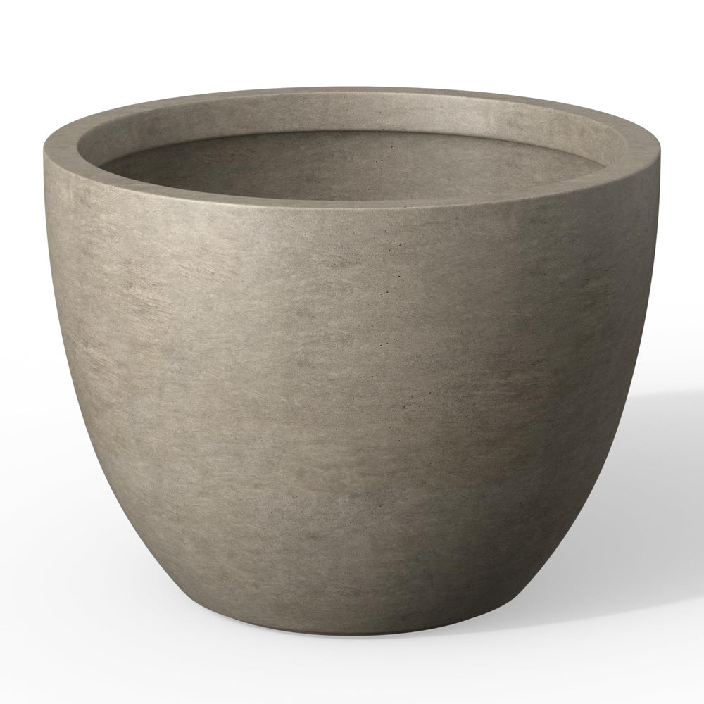 Kante front view shows weathered concrete finish and sturdy design benefit