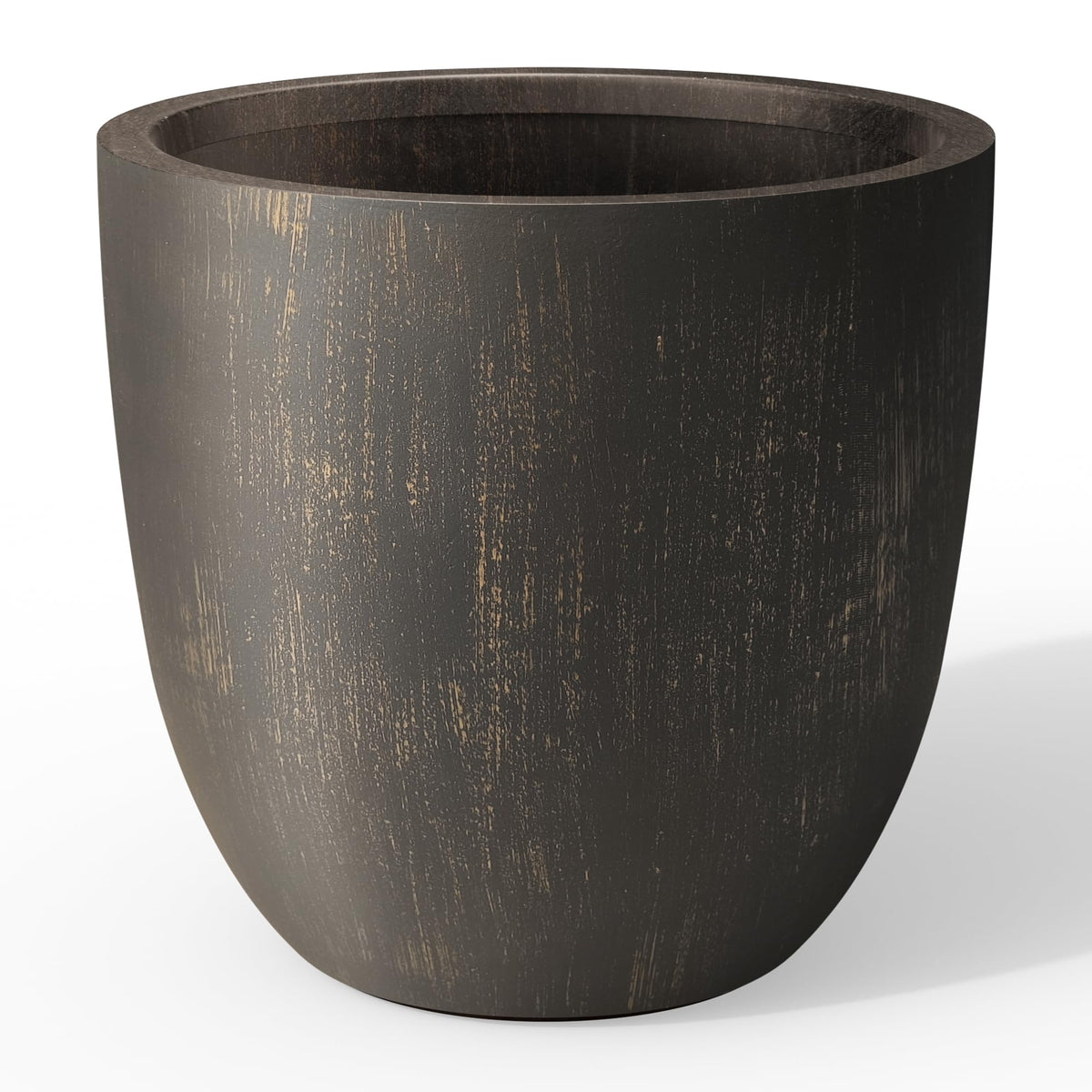 Kante front-facing planter vintage brown showing stately form and curb appeal