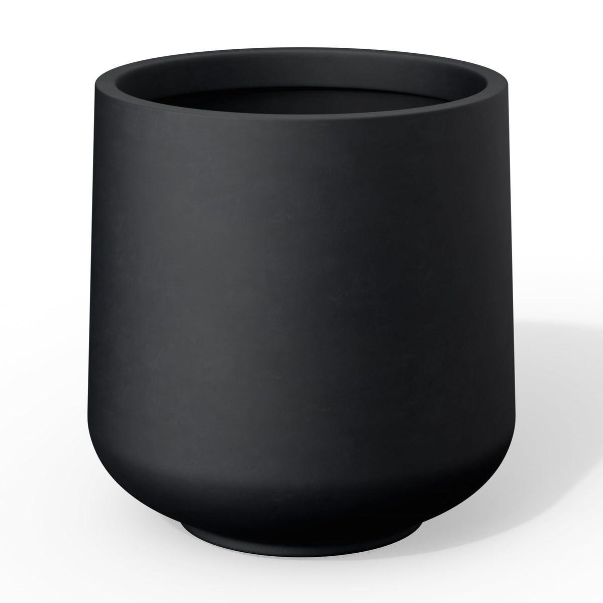Kante front view burnished black planter showing modern appeal