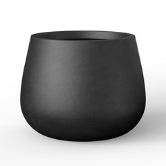 Kante front view of curved black planter showing sleek silhouette and modern appeal