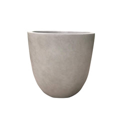 Kante front view of 18-inch round planter showing modern shape and versatility