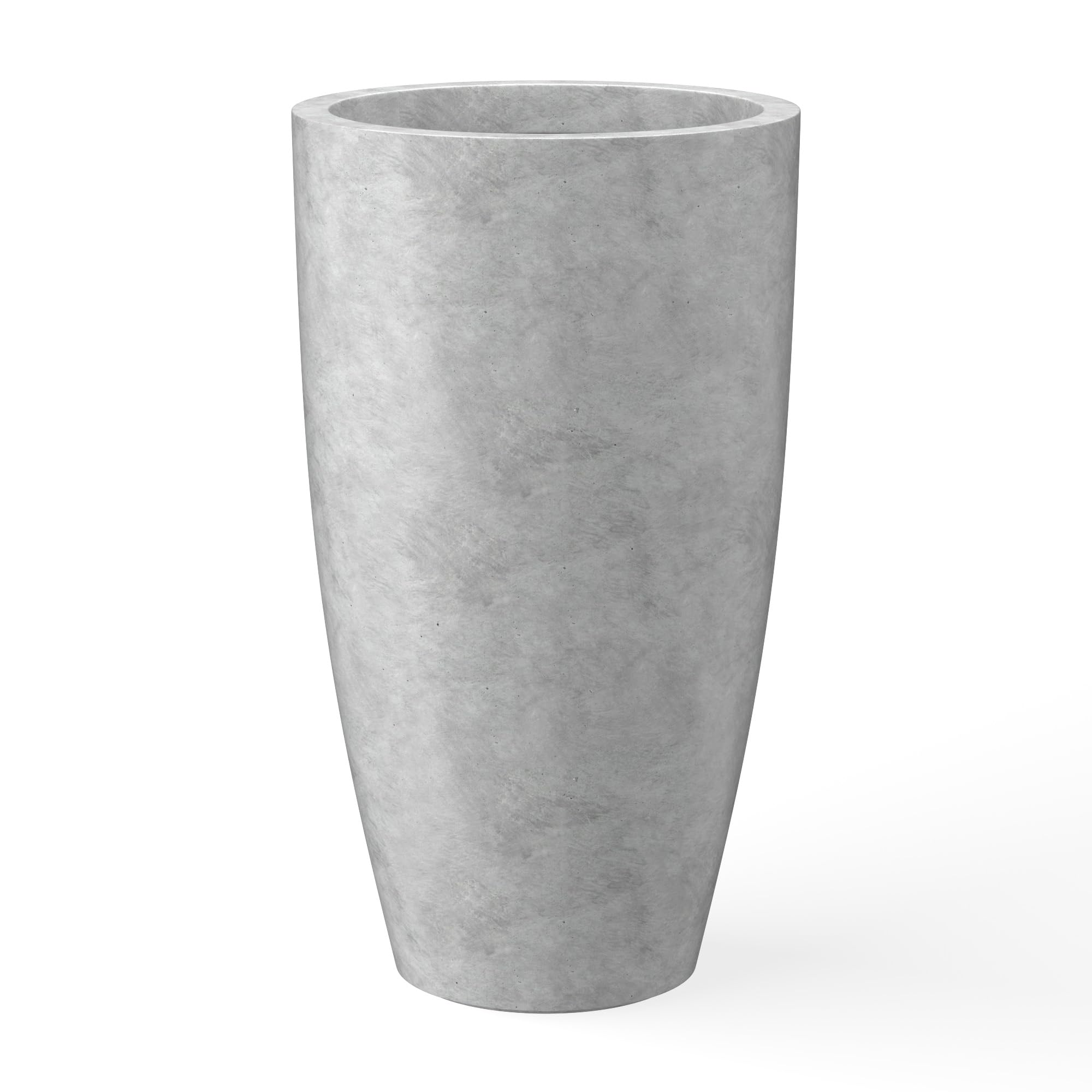 Kante front view pale gray planter showing modern shape and curb appeal
