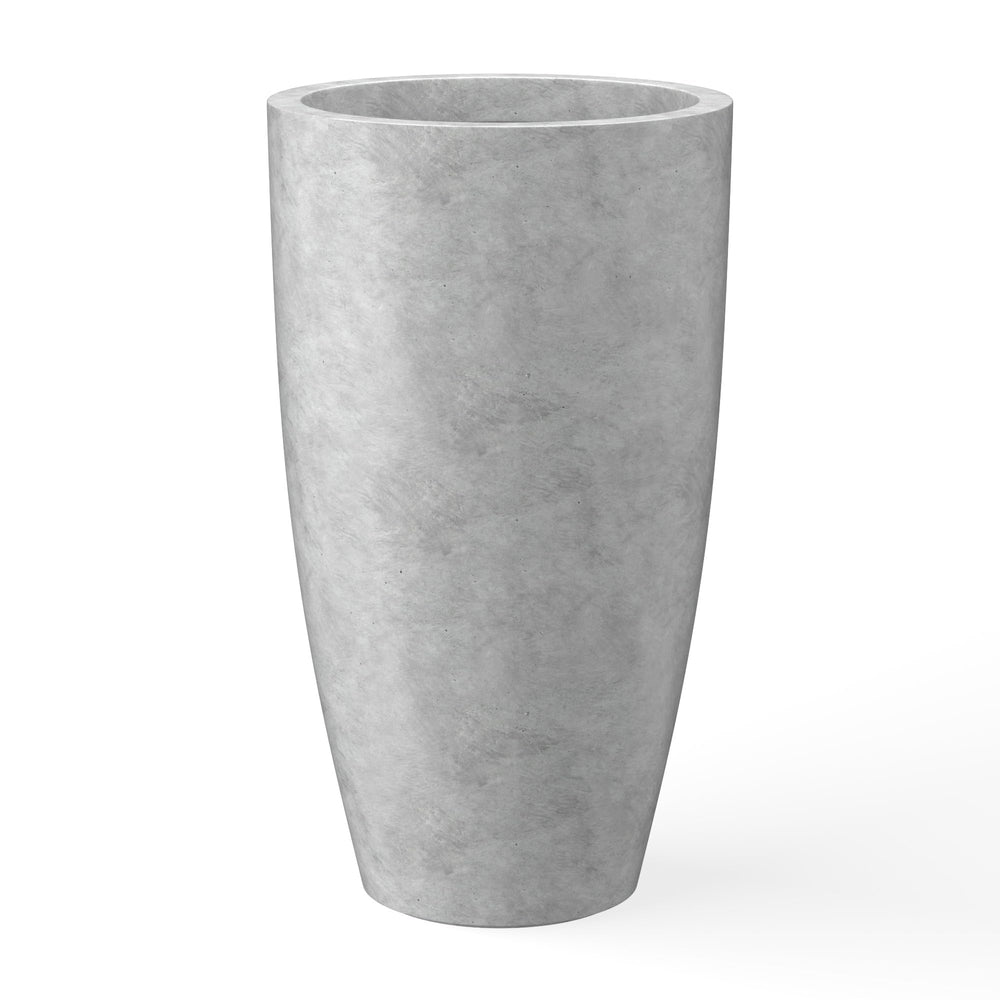 Kante front view pale gray planter showing modern shape and curb appeal