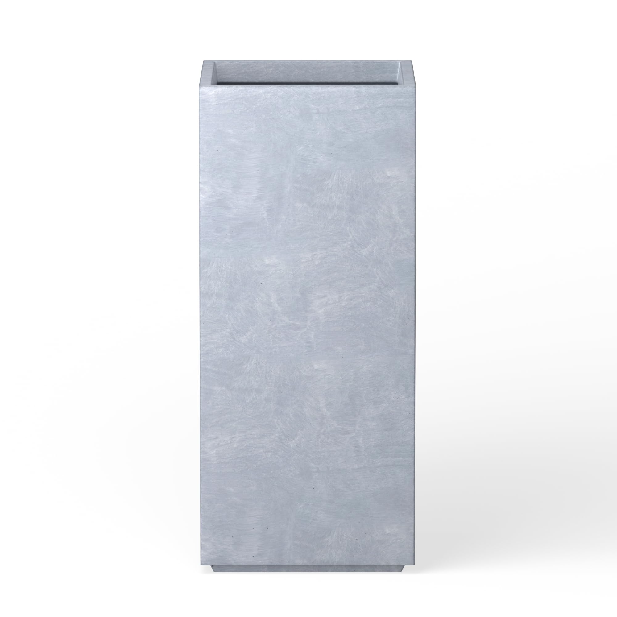 Kante front view of blue-gray square planter showcasing modern curb appeal