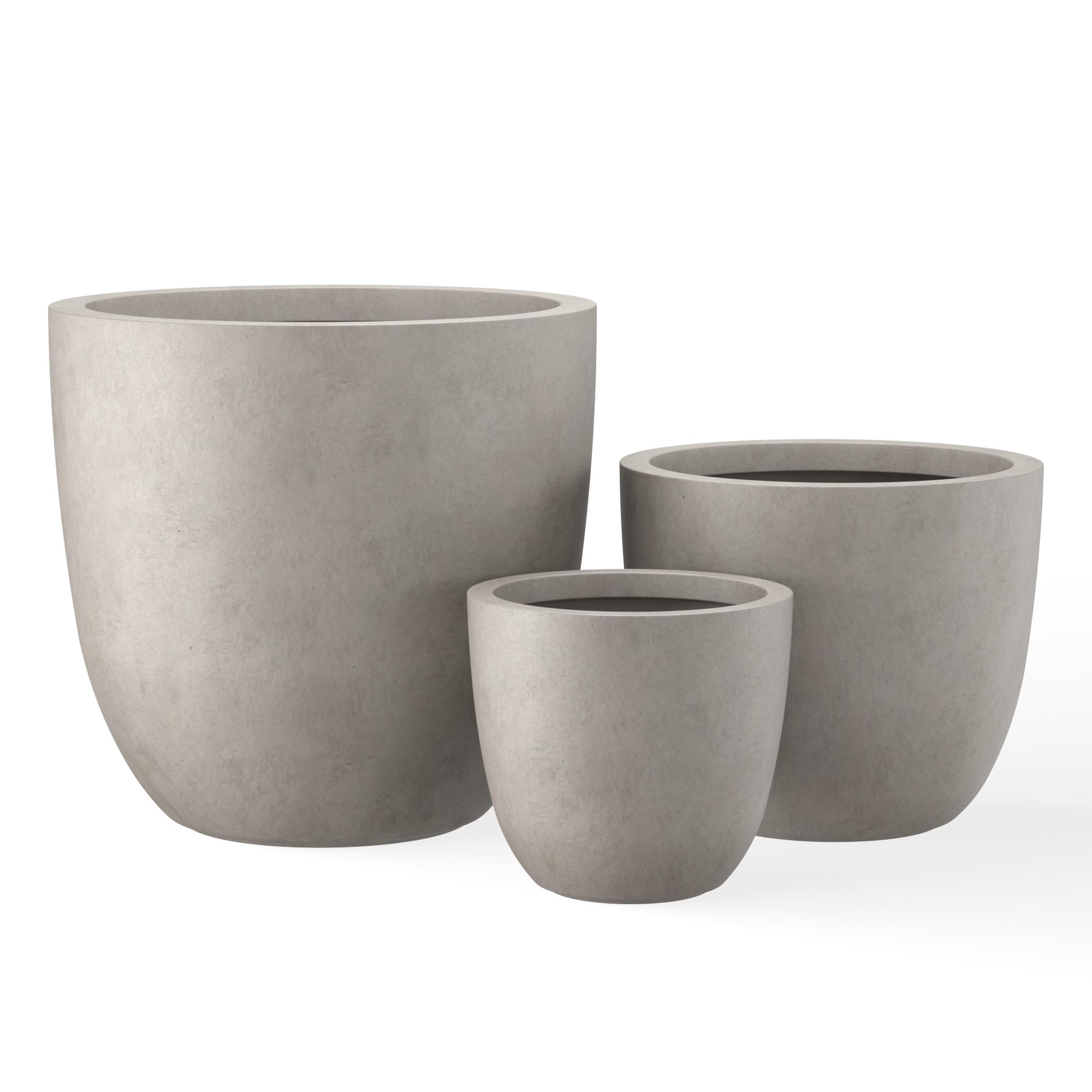 Kante front view of three planters showing modern styling and proportion