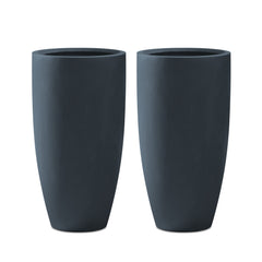 Kante front view of two charcoal planters showing modern curb appeal