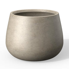 Kante front view of weathered concrete planter showing modern form and curb appeal