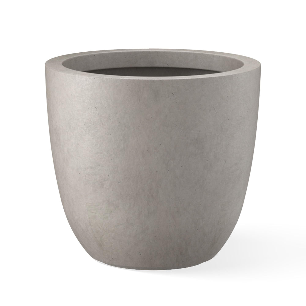 Kante front view of planter showing weathered concrete look and modern elegance