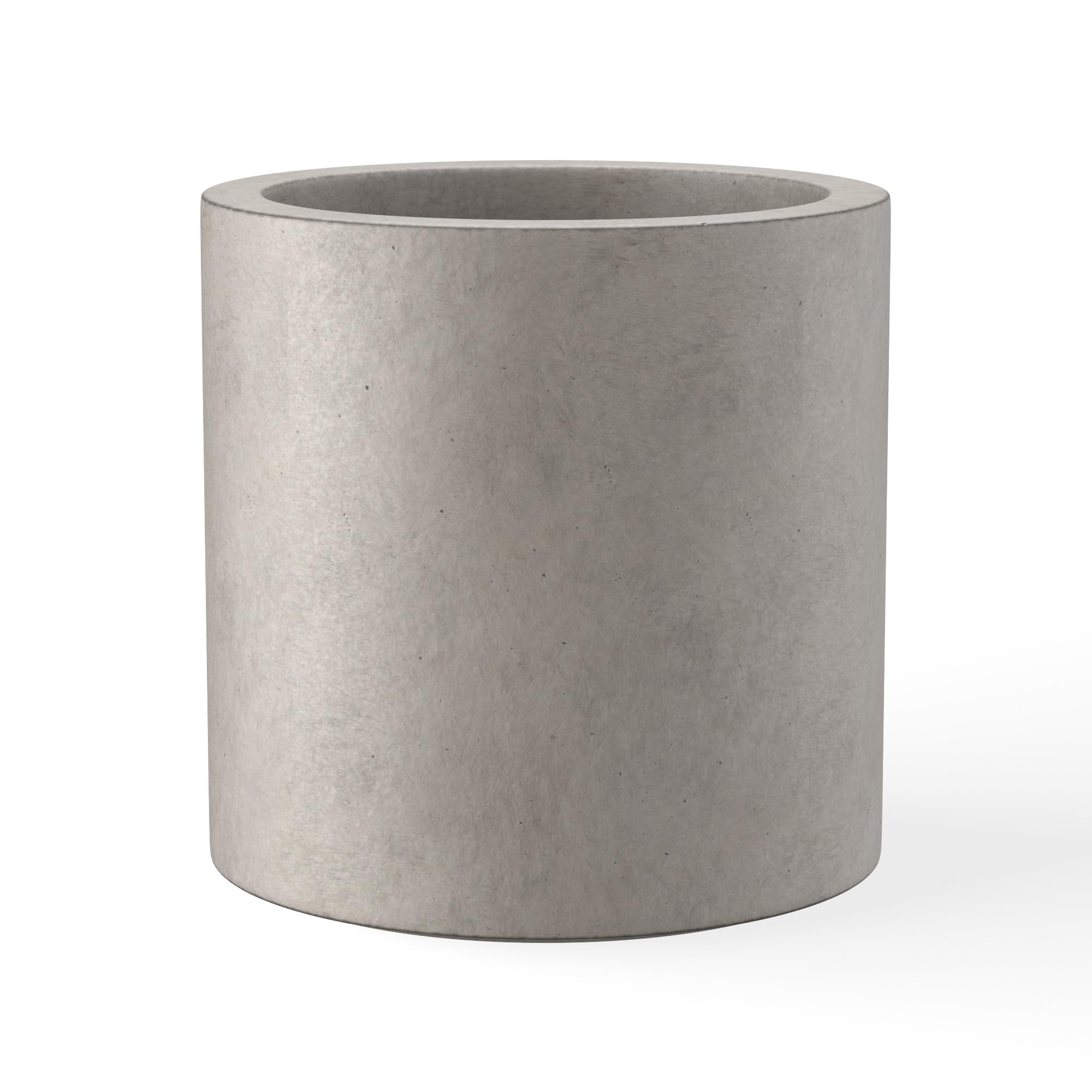 Kante front view of planter showing weathered finish and modern silhouette
