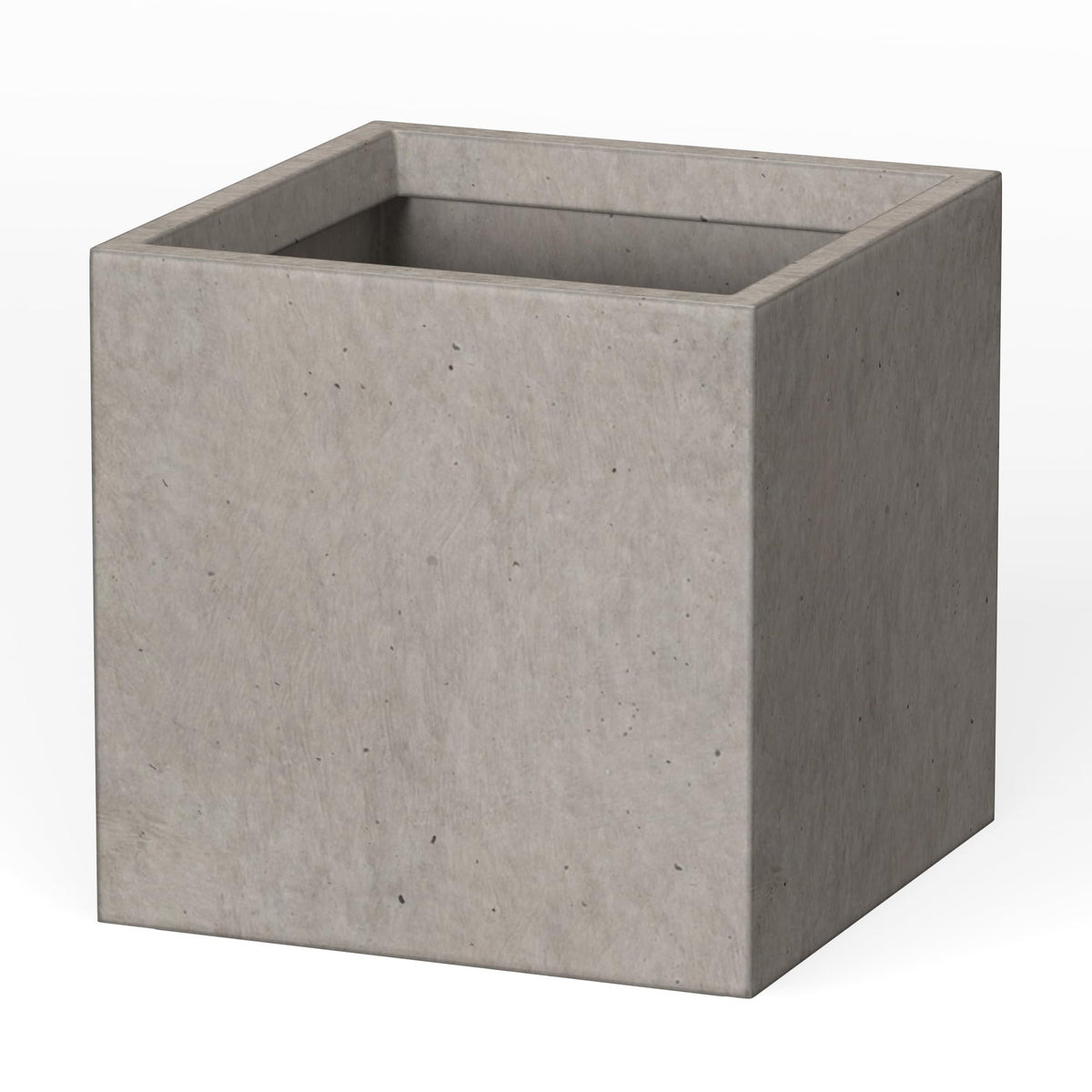 Kante front view of weathered square planter showing modern curb appeal
