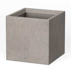 Kante front view of weathered square planter showing modern curb appeal