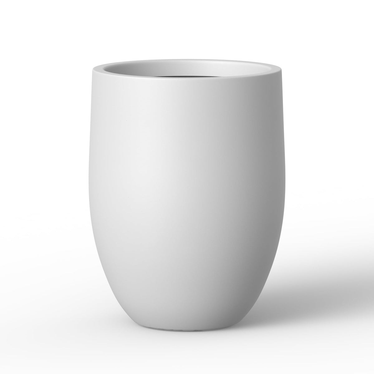 Kante front view white planter showing modern silhouette and visual appeal
