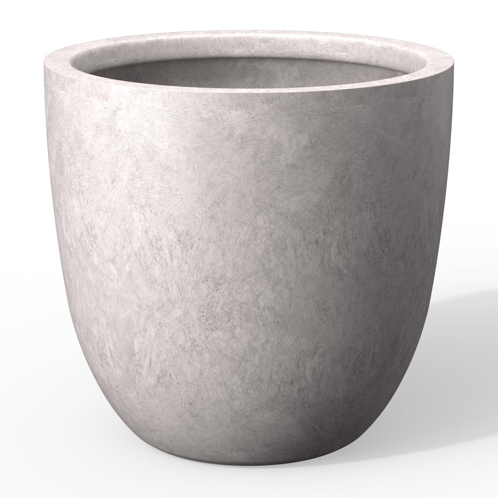 Kante front view gray concrete planter showing elegant silhouette and versatile decor appeal