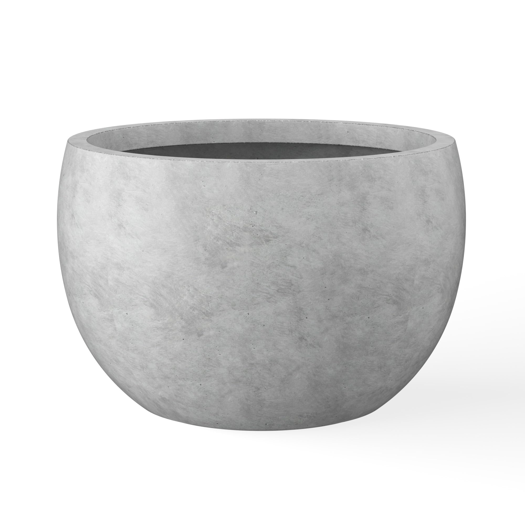 Kante front view of pale gray planter showing smooth modern profile and curb appeal