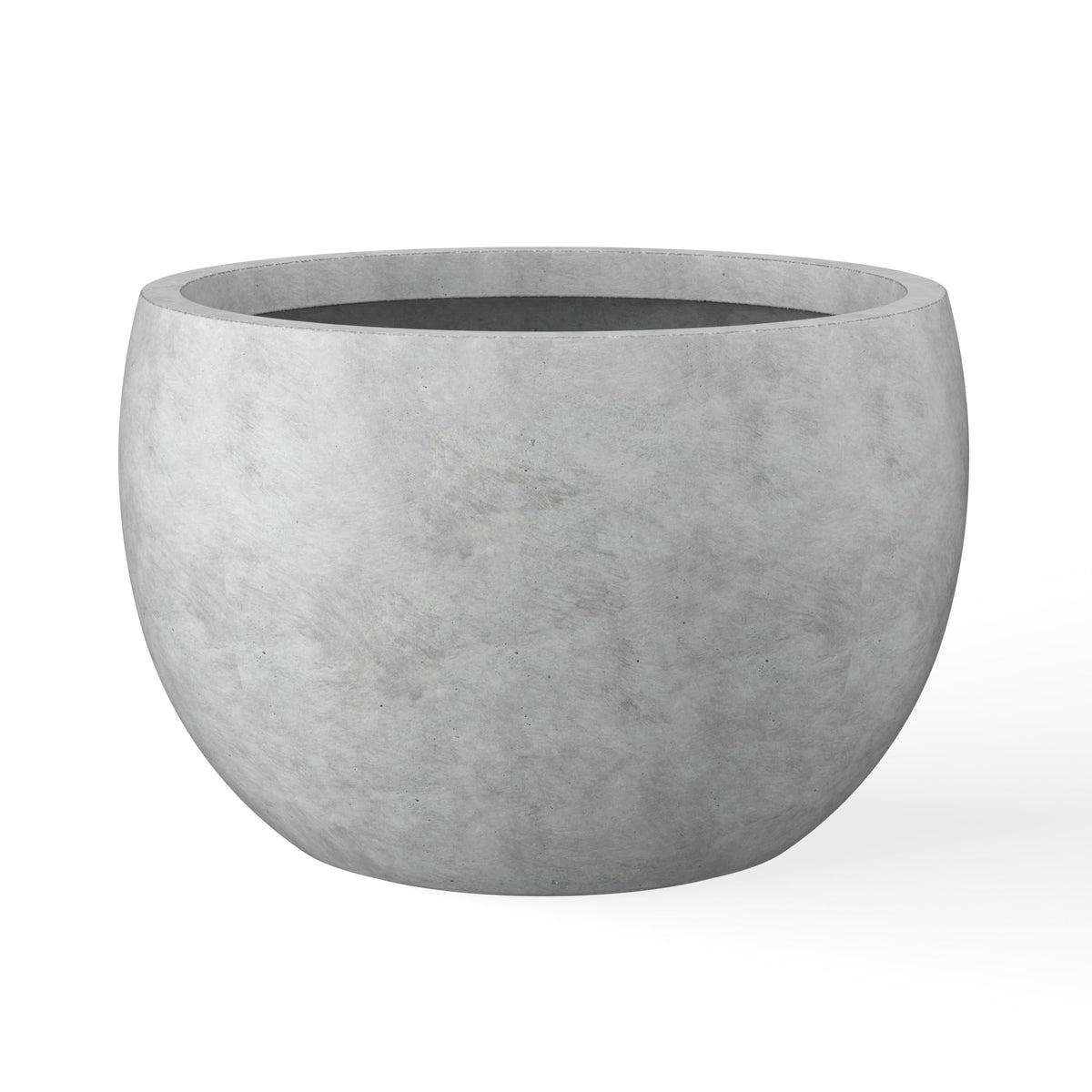Kante front view of pale gray planter showing smooth modern profile and curb appeal
