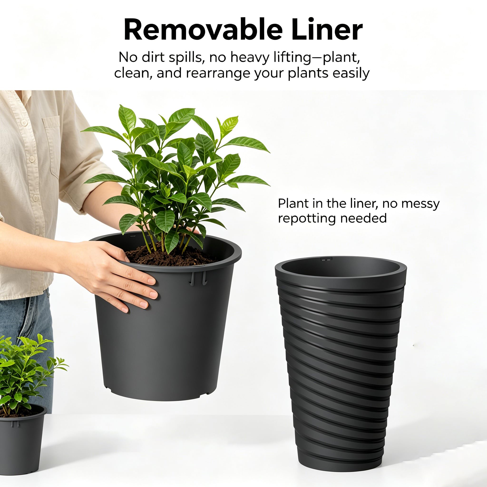 Kante in use on patio with plants showing weather resistance and curb appeal