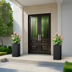 Kante paired planters on porch illustrating symmetrical outdoor styling benefit