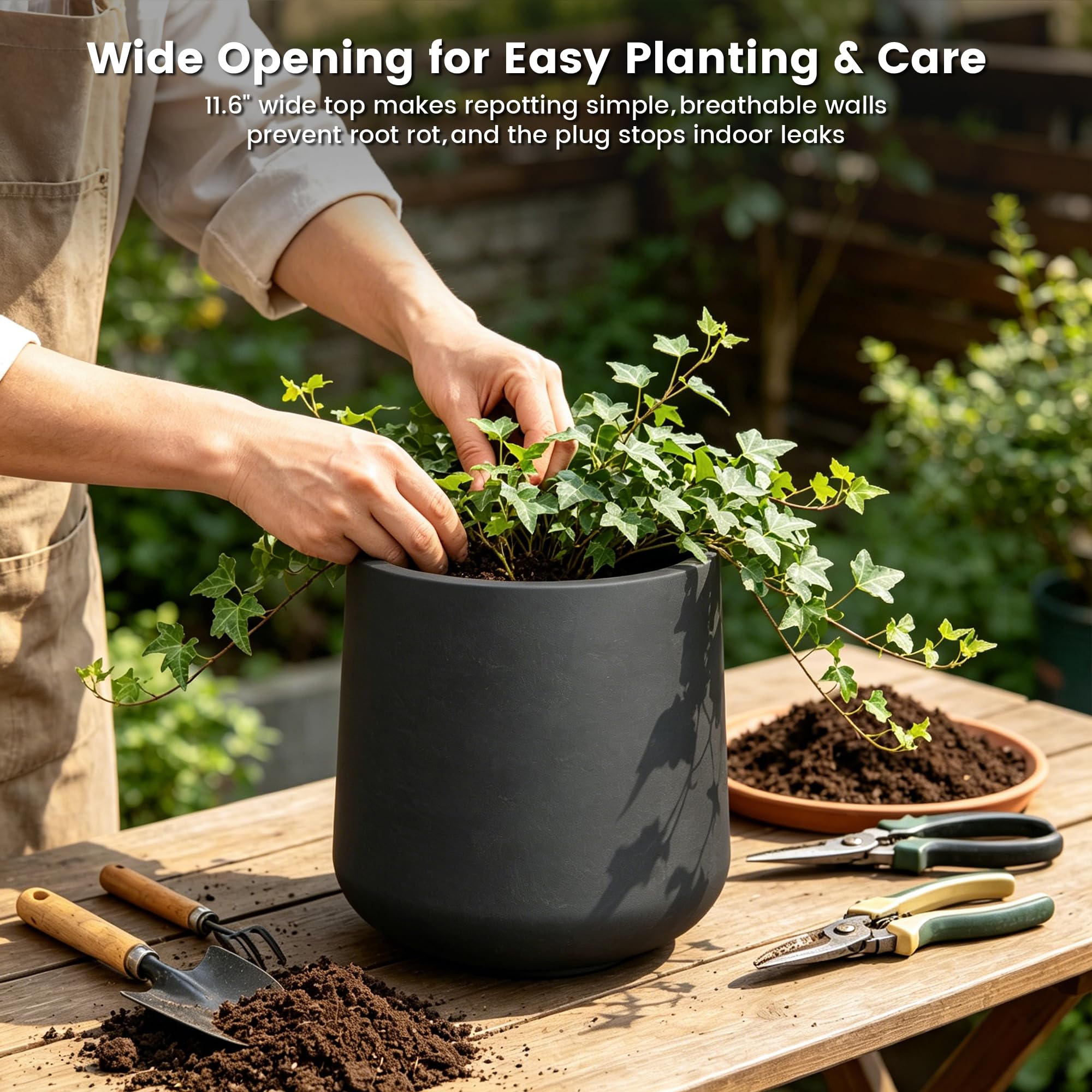 Kante planter in entryway adding contemporary organization and charm