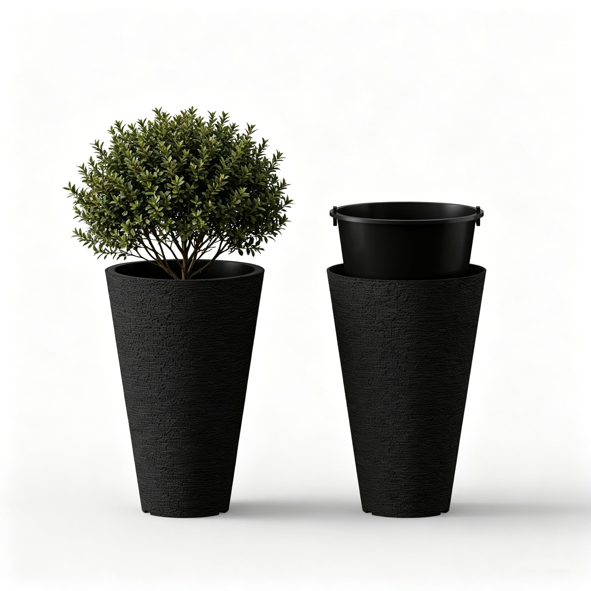 Kante inner pot handle detail showing removable liner for effortless plant removal