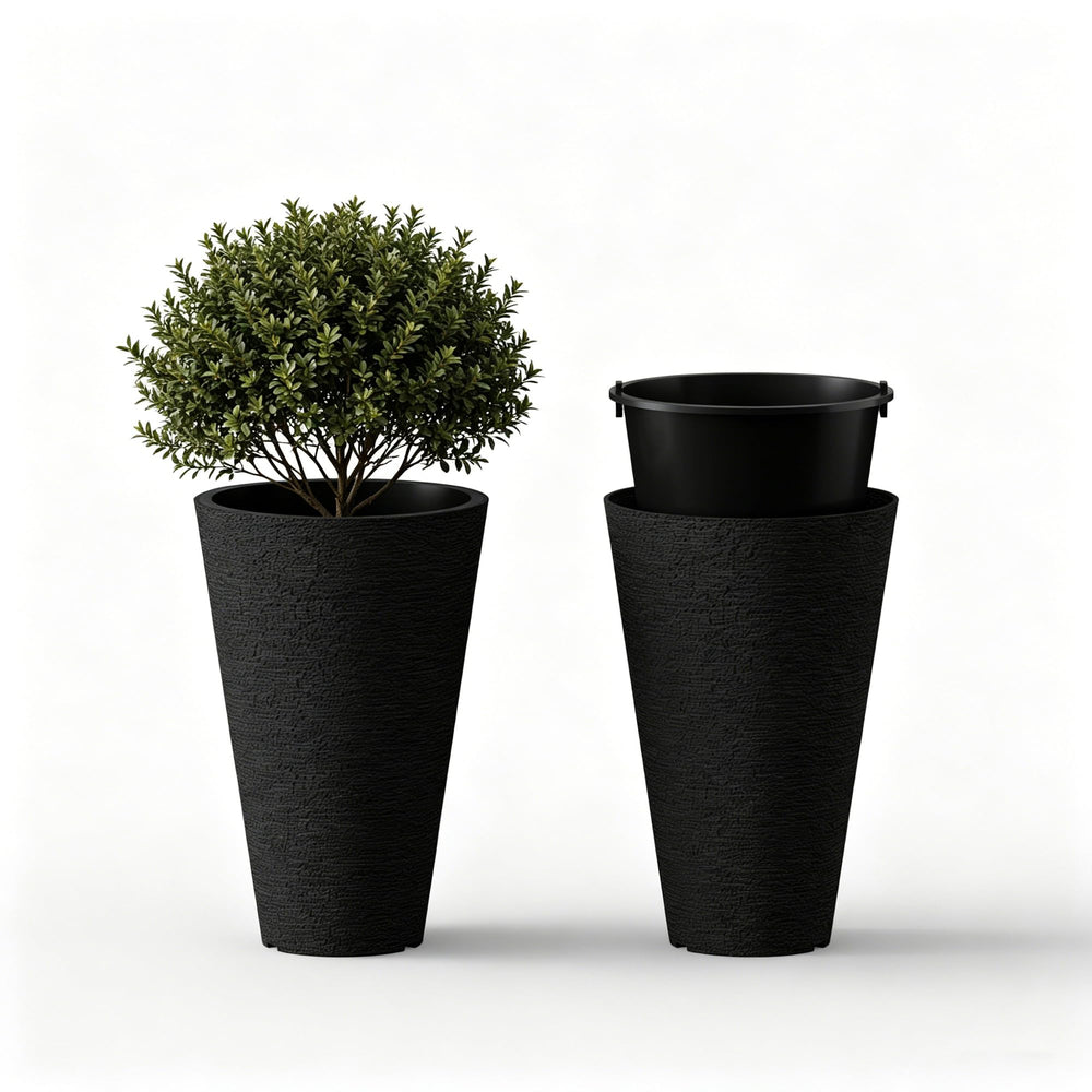 Kante inner pot handle detail showing removable liner for effortless plant removal