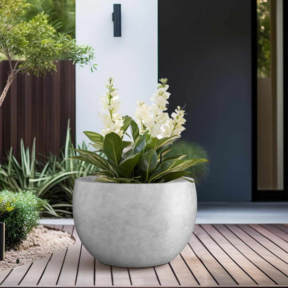 Kante on a porch styled with plants to show decor enhancement benefit