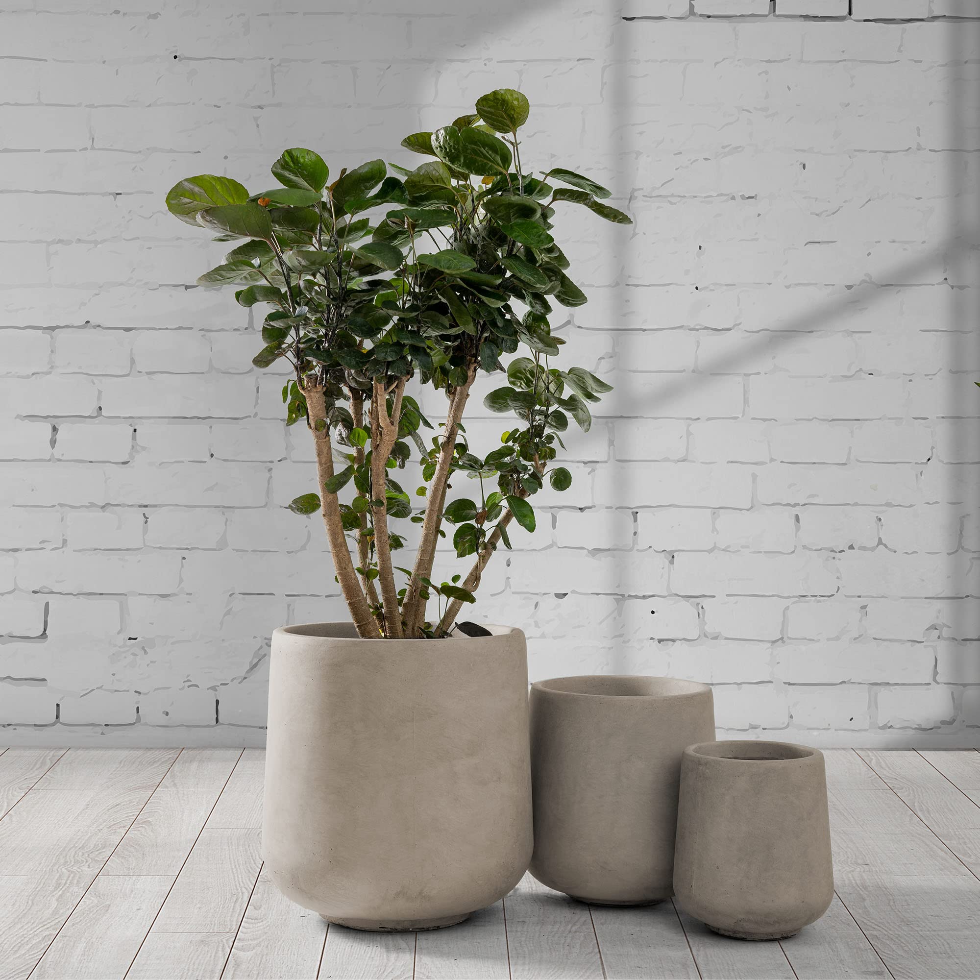 Kante medium planter styled in living room adding contemporary accent