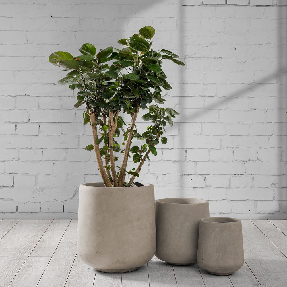 Kante medium planter styled in living room adding contemporary accent