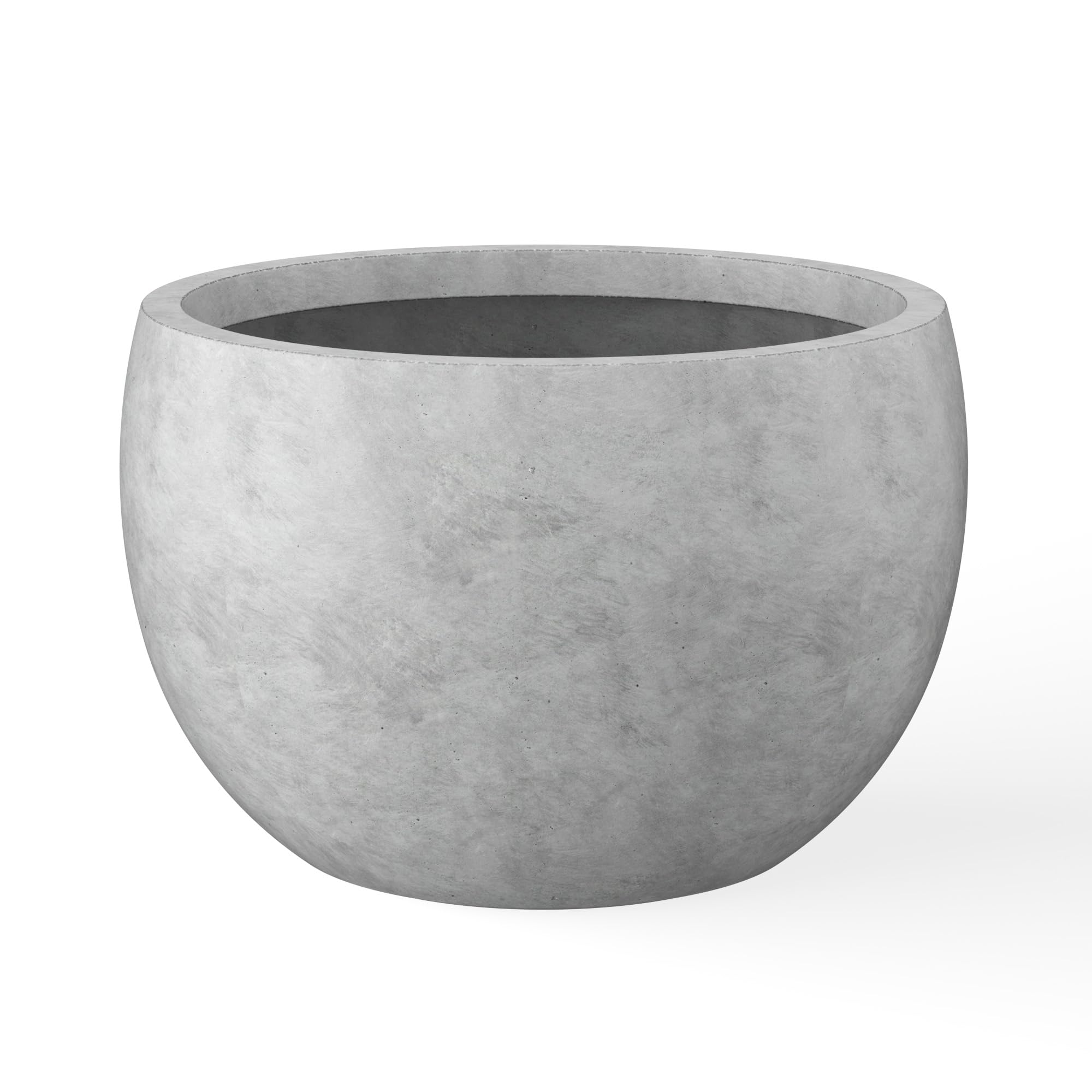 Kante front view of pale gray planter showing modern shape and curb appeal